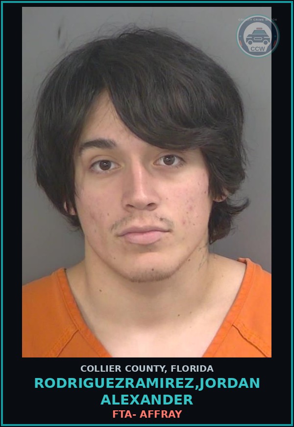 Booking mugshot of RODRIGUEZRAMIREZ,JORDAN ALEXANDER in Collier County