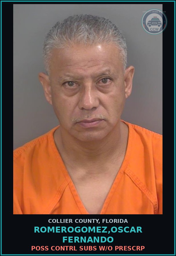 Booking mugshot of ROMEROGOMEZ,OSCAR FERNANDO in Collier County