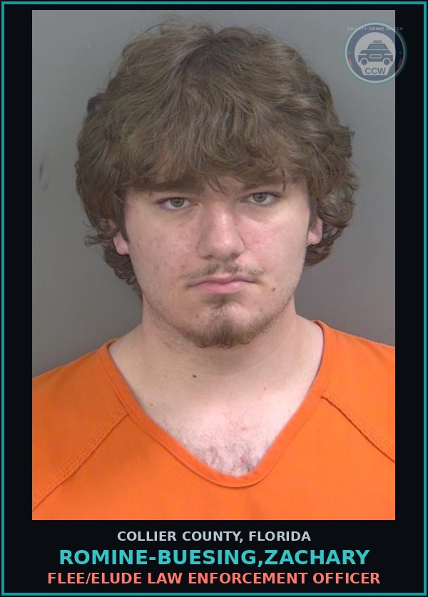 Booking mugshot of ROMINE-BUESING,ZACHARY in Collier County