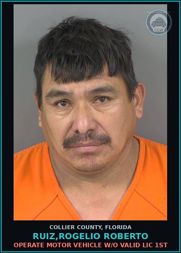 Booking mugshot of RUIZ,ROGELIO ROBERTO in Collier County