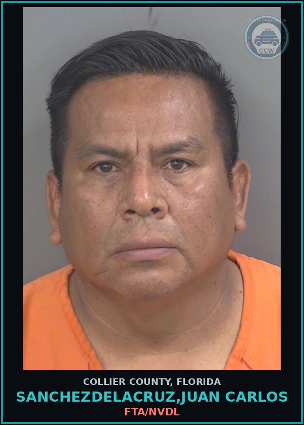 Booking mugshot of SANCHEZDELACRUZ,JUAN CARLOS in Collier County