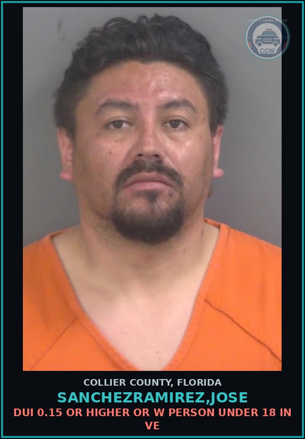 Booking mugshot of SANCHEZRAMIREZ,JOSE in Collier County