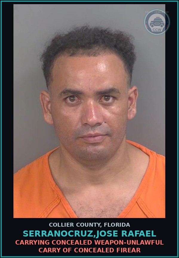 Booking mugshot of SERRANOCRUZ,JOSE RAFAEL in Collier County
