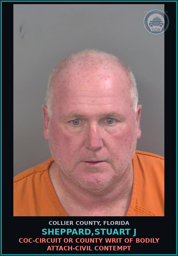 Booking mugshot of SHEPPARD,STUART J in Collier County