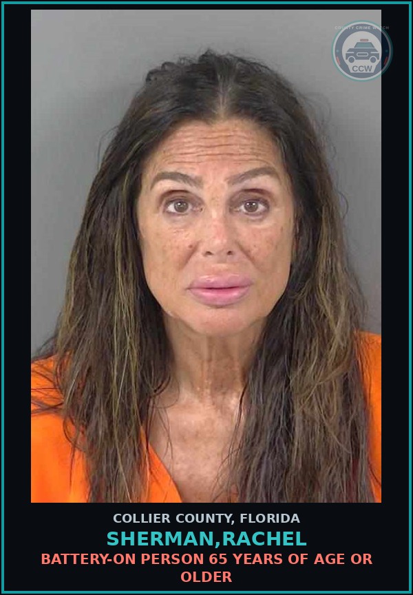 Booking mugshot of SHERMAN,RACHEL in Collier County