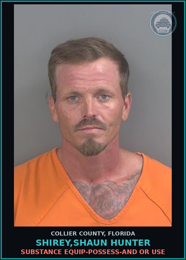 Booking mugshot of SHIREY,SHAUN HUNTER in Collier County