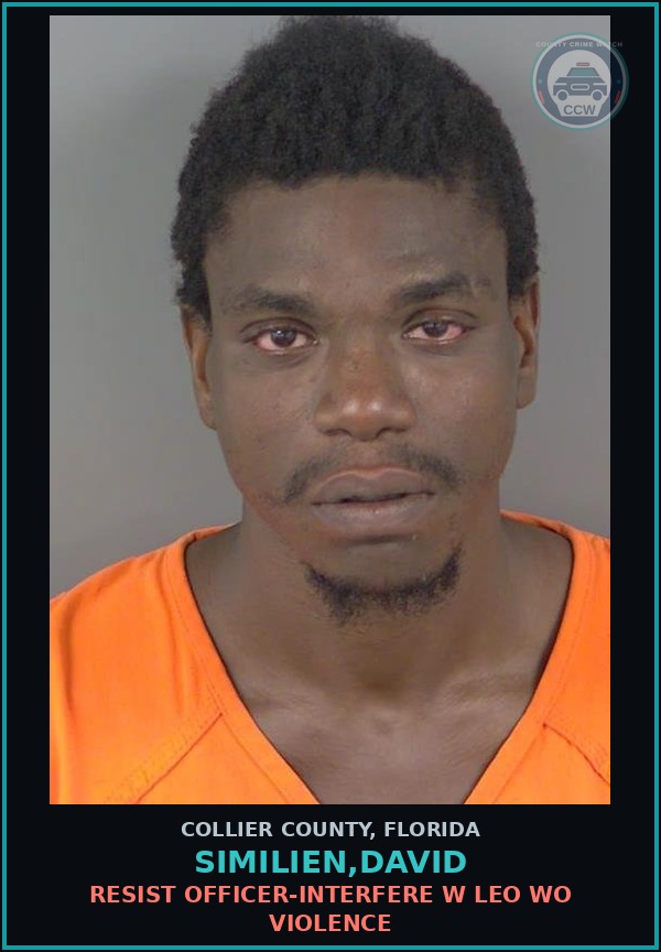 Booking mugshot of SIMILIEN,DAVID in Collier County