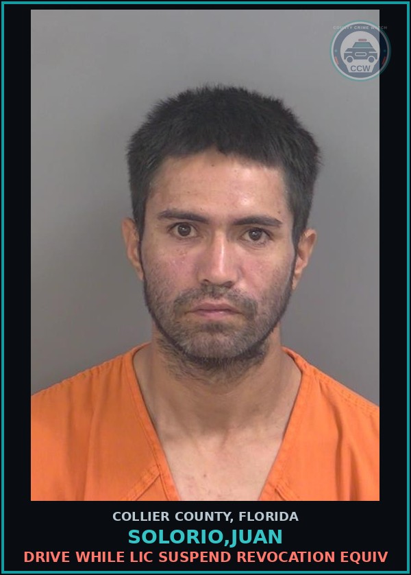 Booking mugshot of SOLORIO,JUAN in Collier County