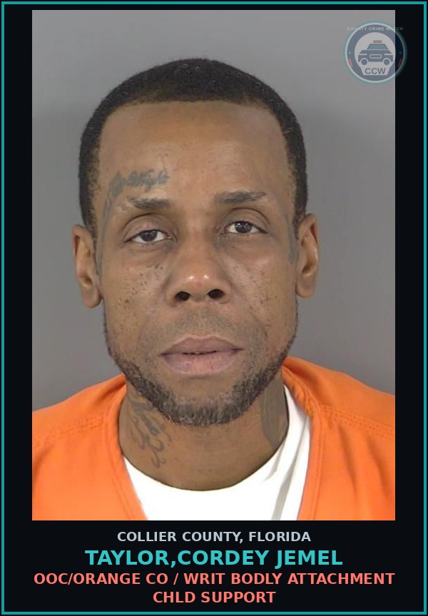 Booking mugshot of TAYLOR,CORDEY JEMEL in Collier County