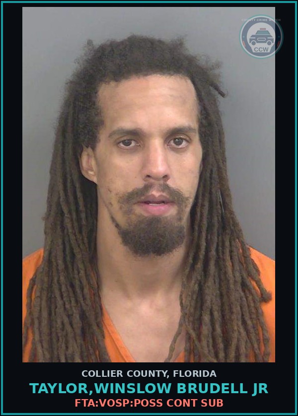 Booking mugshot of TAYLOR,WINSLOW BRUDELL JR in Collier County