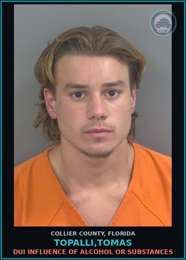Booking mugshot of TOPALLI,TOMAS in Collier County