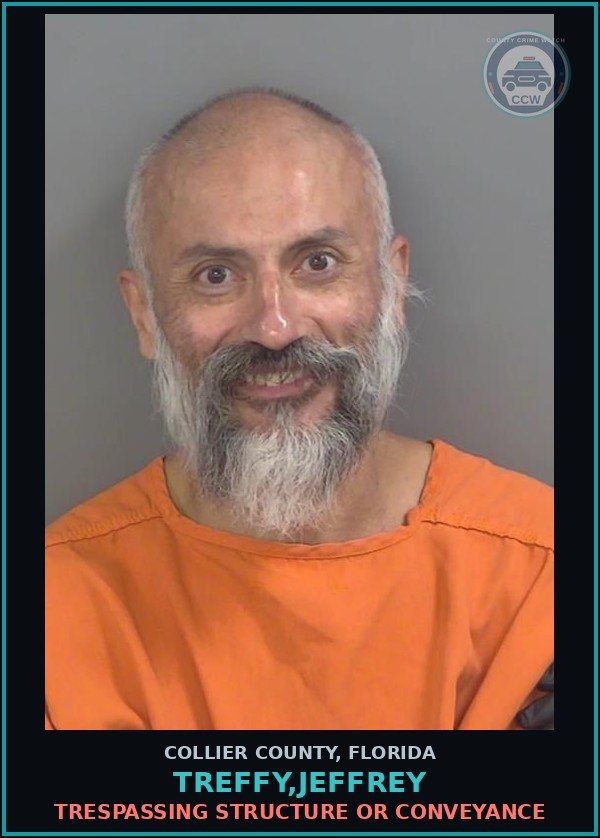Booking mugshot of TREFFY,JEFFREY in Collier County