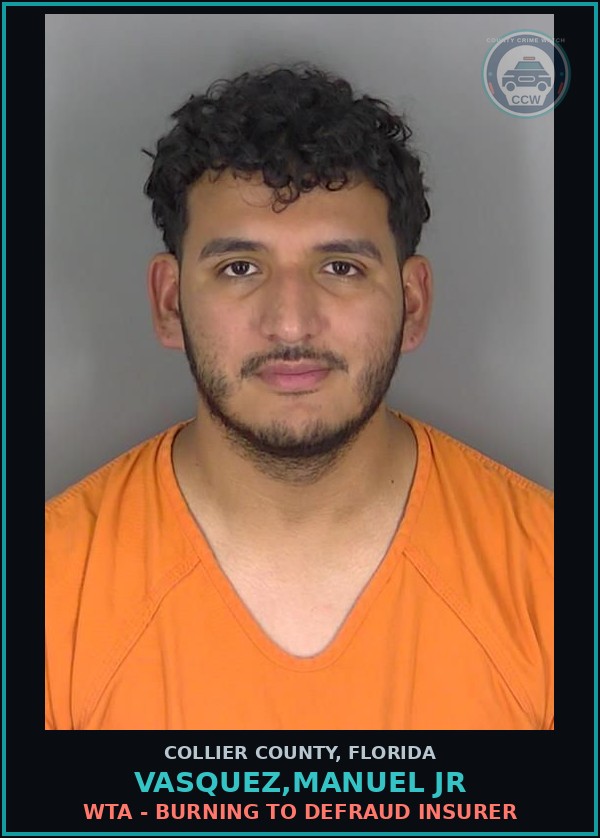 Booking mugshot of VASQUEZ,MANUEL JR in Collier County