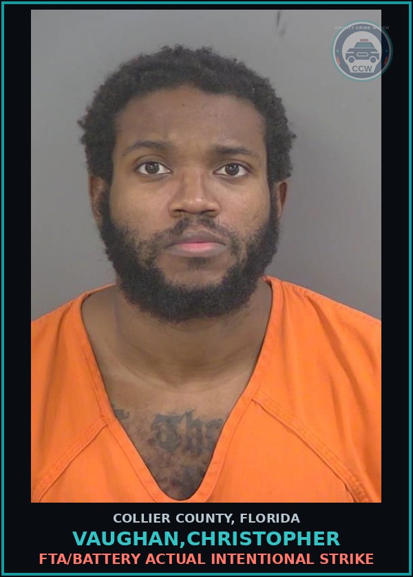 Booking mugshot of VAUGHAN,CHRISTOPHER in Collier County