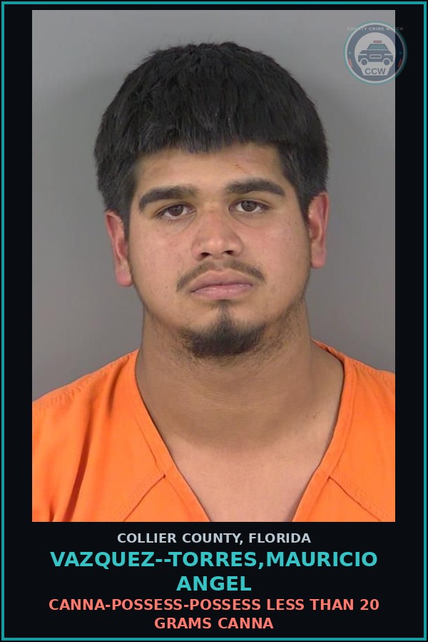 Booking mugshot of VAZQUEZ--TORRES,MAURICIO ANGEL in Collier County