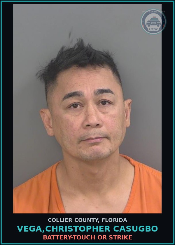 Booking mugshot of VEGA,CHRISTOPHER CASUGBO in Collier County