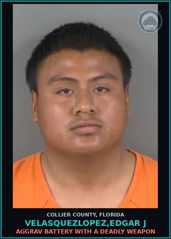 Booking mugshot of VELASQUEZLOPEZ,EDGAR J in Collier County