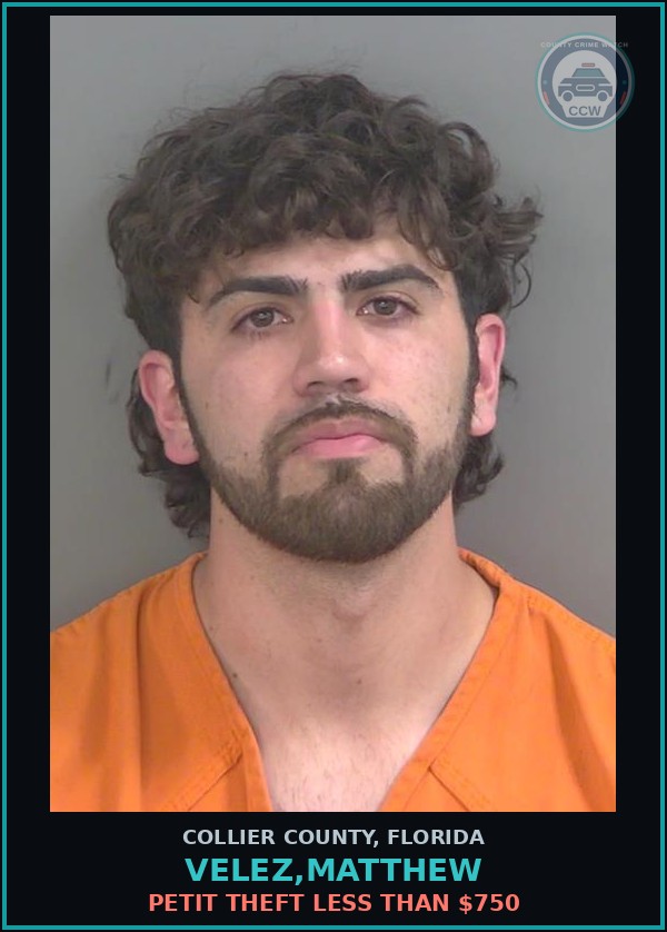 Booking mugshot of VELEZ,MATTHEW in Collier County