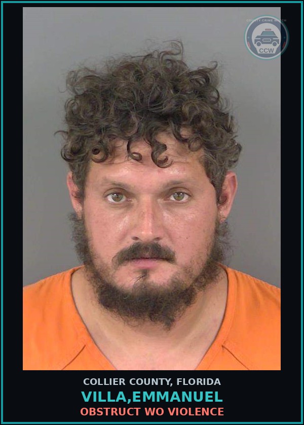 Booking mugshot of VILLA,EMMANUEL in Collier County