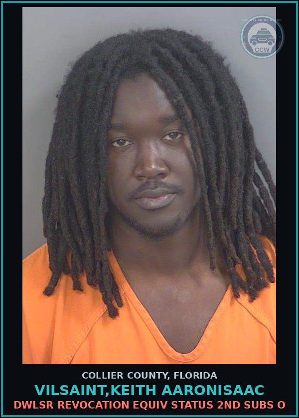 Booking mugshot of VILSAINT,KEITH AARONISAAC in Collier County