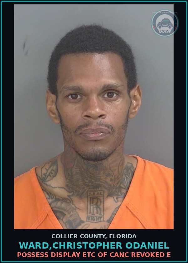 Booking mugshot of WARD,CHRISTOPHER ODANIEL in Collier County