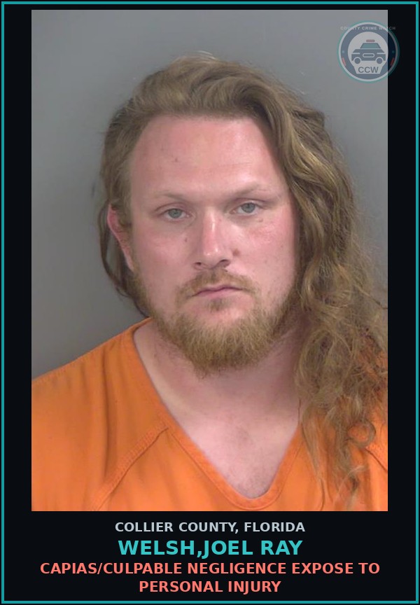 Booking mugshot of WELSH,JOEL RAY in Collier County
