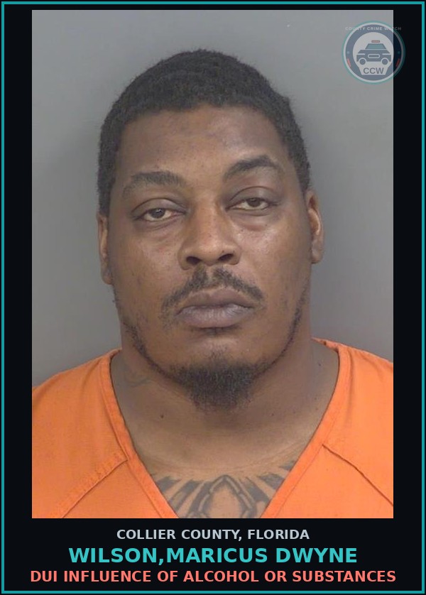 Booking mugshot of WILSON,MARICUS DWYNE in Collier County