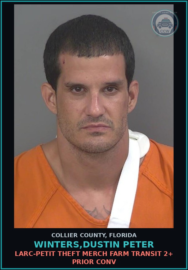 Booking mugshot of WINTERS,DUSTIN PETER in Collier County