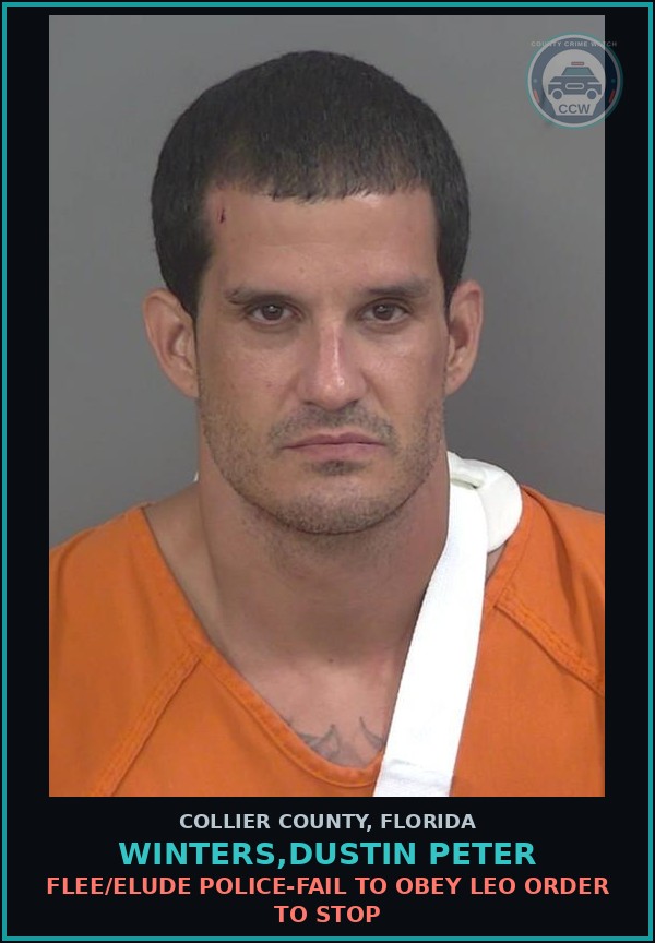 Booking mugshot of WINTERS,DUSTIN PETER in Collier County