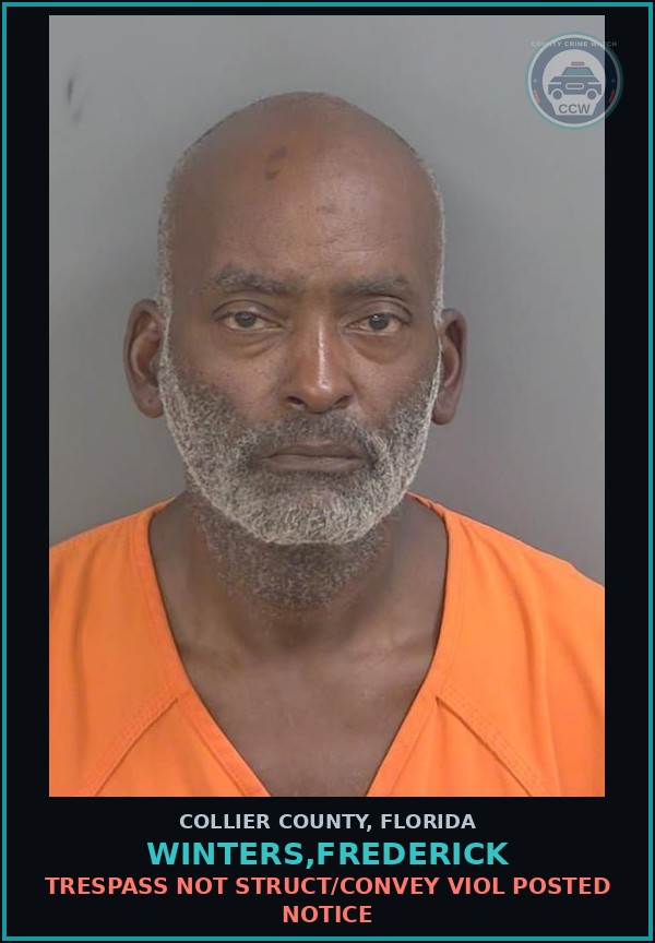 Booking mugshot of WINTERS,FREDERICK in Collier County