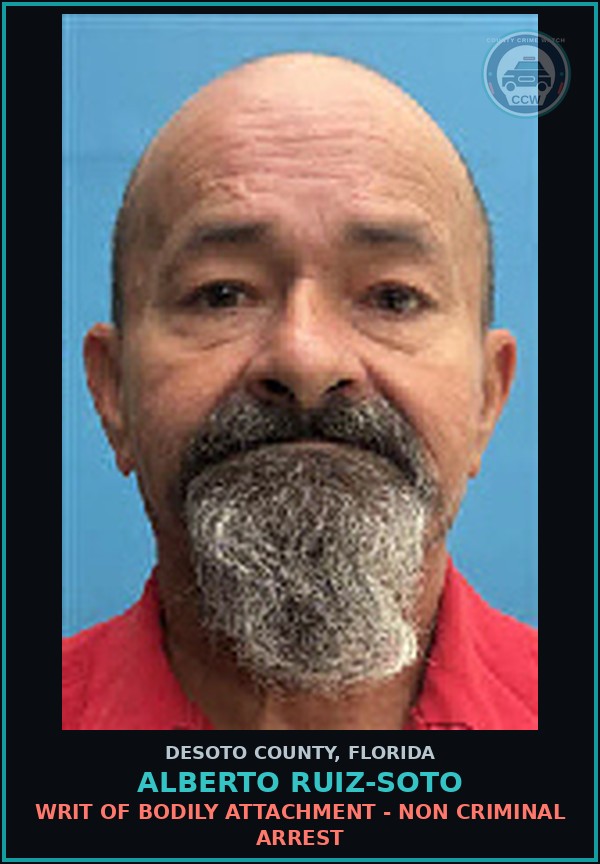 Booking mugshot of Alberto Ruiz-Soto in DeSoto County