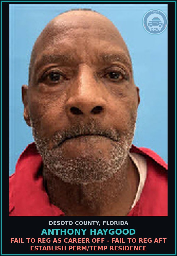Booking mugshot of ANTHONY HAYGOOD in DeSoto County