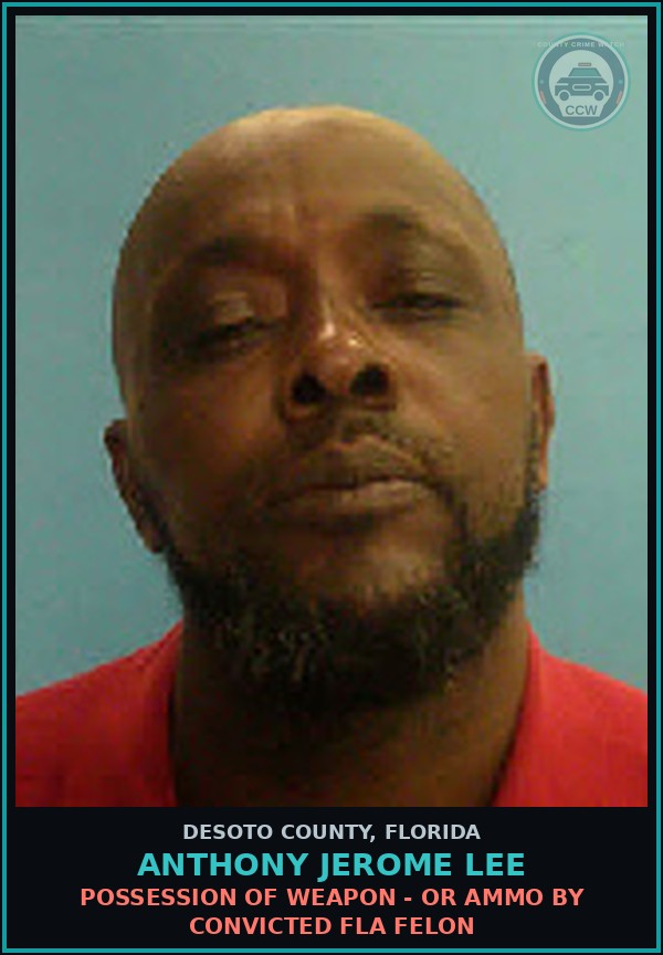 Booking mugshot of Anthony Jerome Lee in DeSoto County