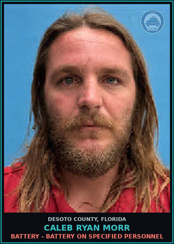 Booking mugshot of Caleb Ryan Morr in DeSoto County