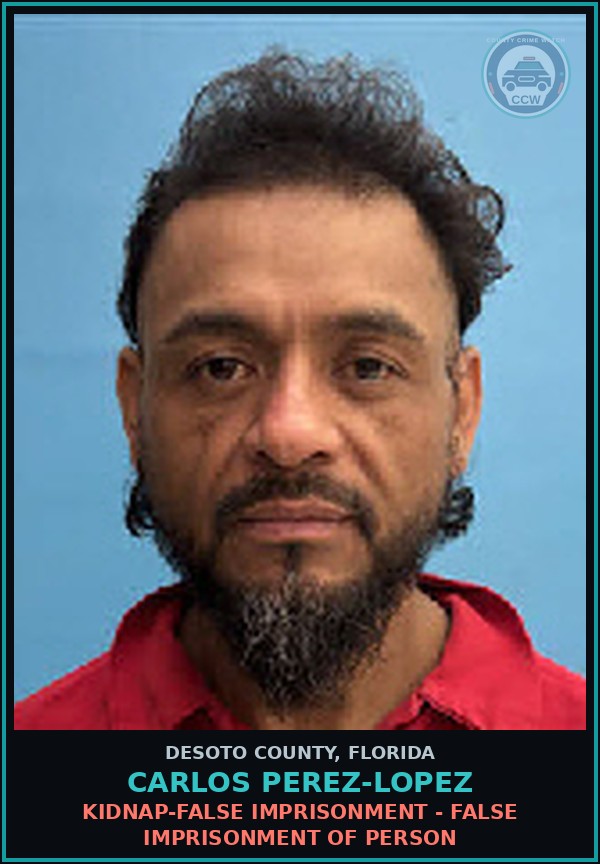 Booking mugshot of Carlos Perez-Lopez in DeSoto County