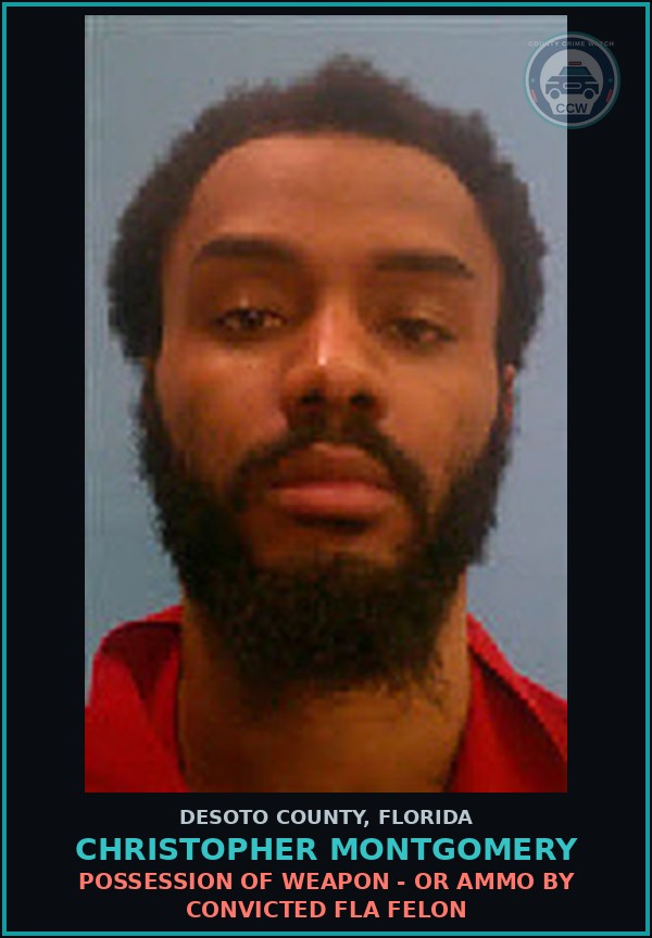 Booking mugshot of Christopher Montgomery in DeSoto County