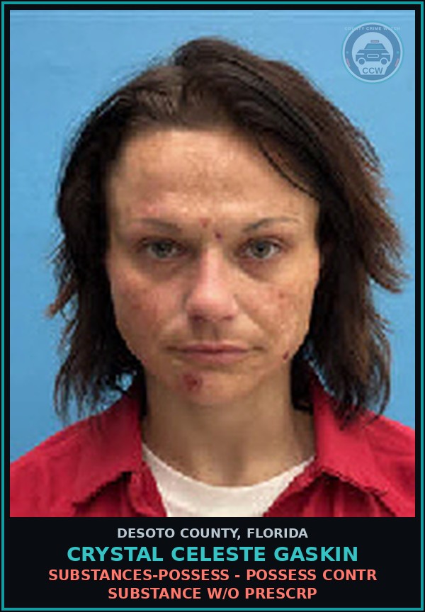 Booking mugshot of Crystal Celeste Gaskin in DeSoto County