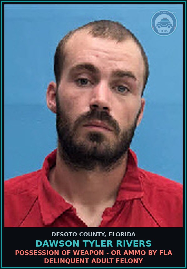 Booking mugshot of Dawson Tyler Rivers in DeSoto County