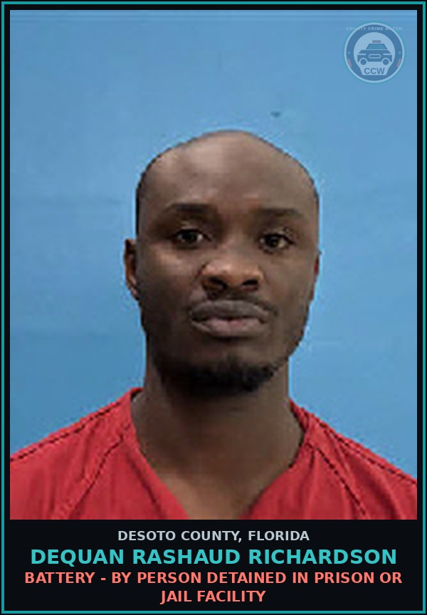 Booking mugshot of Dequan Rashaud Richardson in DeSoto County