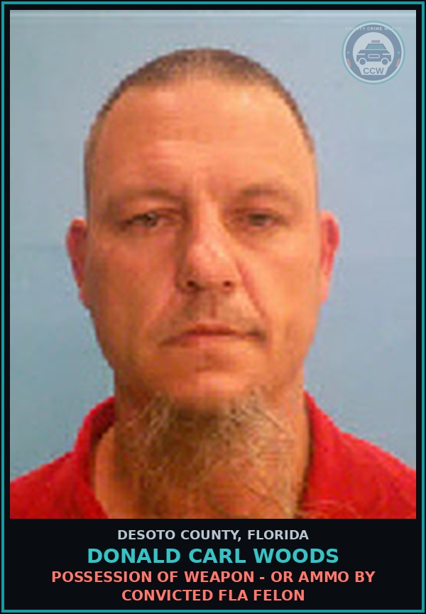 Booking mugshot of Donald Carl Woods in DeSoto County
