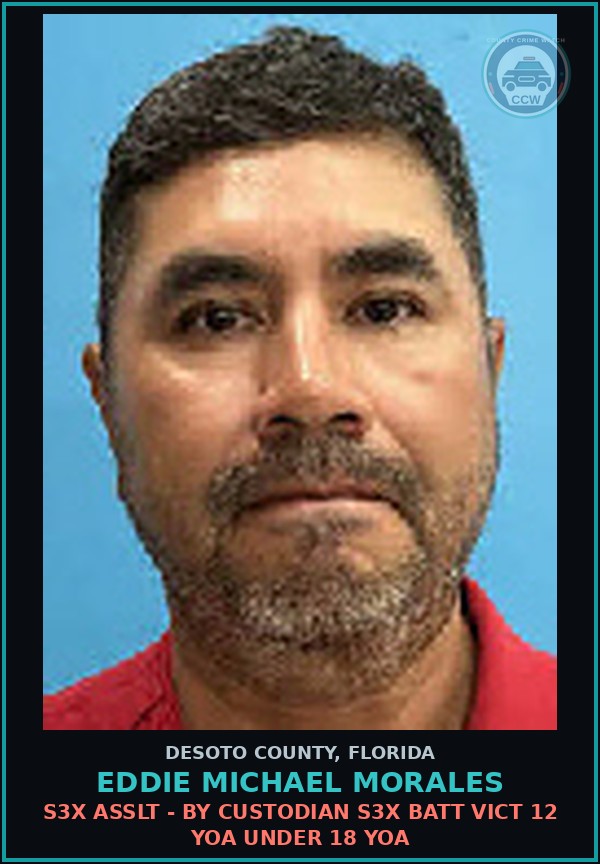 Booking mugshot of Eddie Michael Morales in DeSoto County