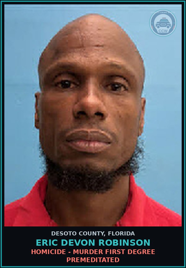 Booking mugshot of Eric Devon Robinson in DeSoto County