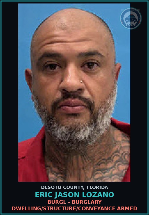 Booking mugshot of Eric Jason Lozano in DeSoto County