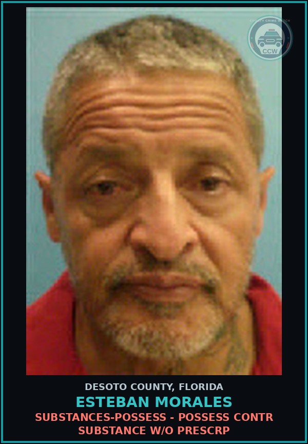 Booking mugshot of Esteban Morales in DeSoto County