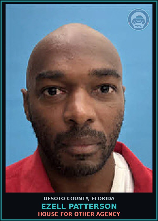 Booking mugshot of Ezell Patterson in DeSoto County