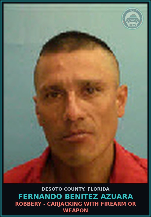 Booking mugshot of Fernando Benitez Azuara in DeSoto County