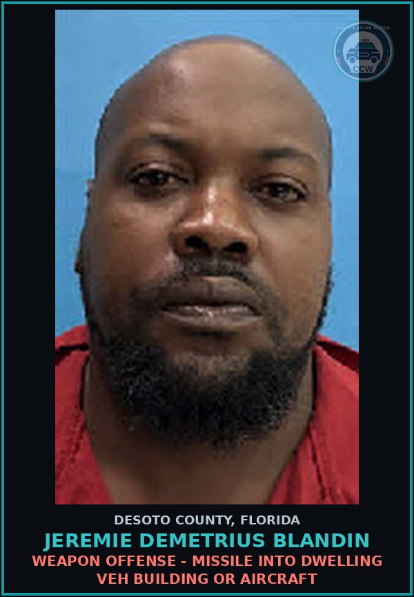 Booking mugshot of Jeremie Demetrius Blandin in DeSoto County