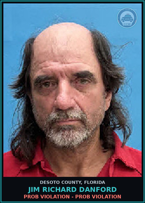 Booking mugshot of Jim Richard Danford in DeSoto County