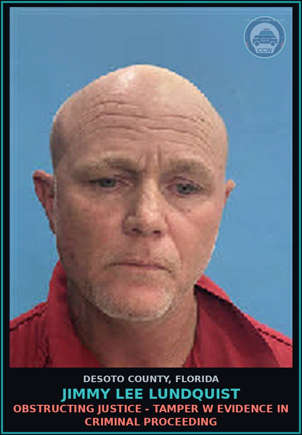 Booking mugshot of Jimmy Lee Lundquist in DeSoto County