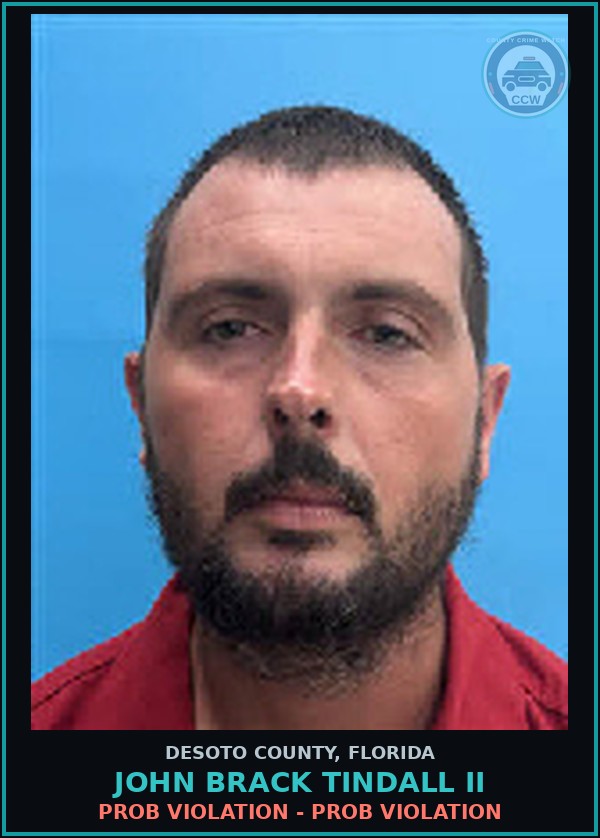 Booking mugshot of John Brack Tindall II in DeSoto County